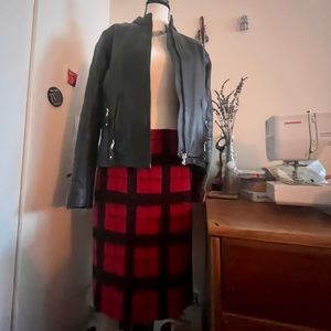 Talbots wool plaid skirt